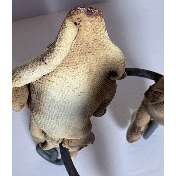 Handmade 3 Wiseman Clay Ceramic Sculpting Texturized Gold Accents Ring Stand - Picture 8 of 16